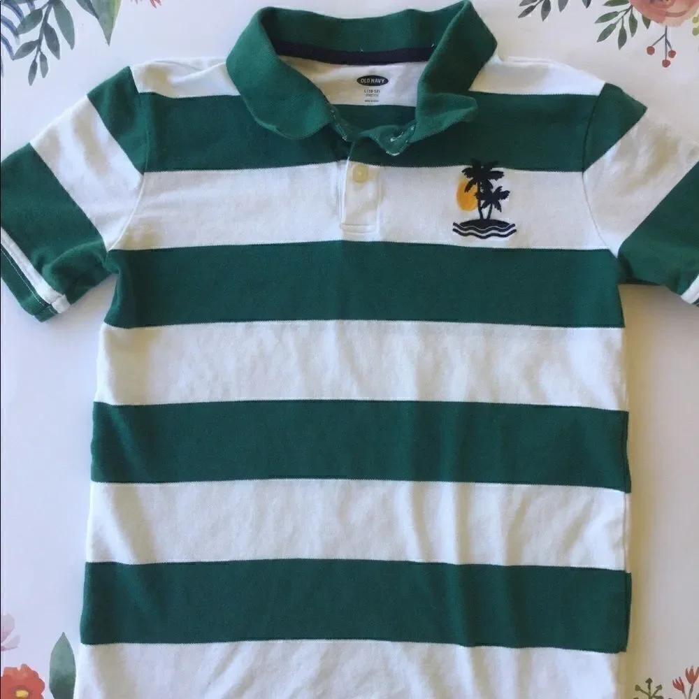 Striped sunset polo shirt